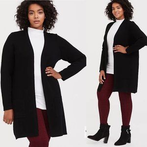 Torrid BLACK LONGLINE CARDIGAN Size XL
